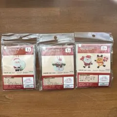 ダイソー ビーズアート キーホルダー ステッカー 3点セット　クリスマス