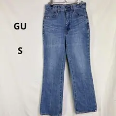 GU◇ジーユー　セミフレアジーンズ【S】デニムパンツ　コットン100％　ブルー