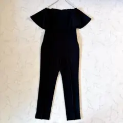 ルシェルブルー 38 オフショルダー オールインワン サロペット ブラック 黒