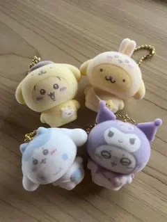 ちいかわ×サンリオ　フロッキーマスコット　4つまとめ売り
