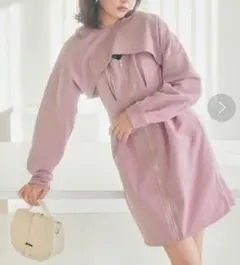 レディアゼル パーカー レイヤードミニ ワンピース セットアップ スウェット