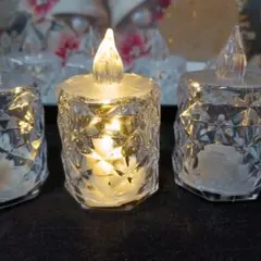 LEDキャンドル型ライトM 透明 3個セット　　⑯