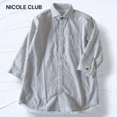 NICOLE CLUB FOR MEN シャツ ストライプ 七分袖 48