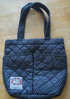 LAVENHAM キルティング トートバッグ ドット柄 ネイビーのサムネイル