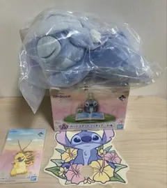 一番くじ スティッチ A賞 カードスタンドフィギュア B賞 おやすみぬいぐるみ
