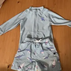 水色 サメ柄 ベビー水着セット