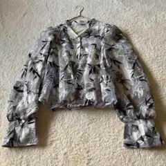 NICE CLAUP 花柄 シアーブラウス 長袖 FREEサイズ