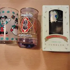 東京ディズニーランド　90年代レトロ　グラス3個セット　ミッキーマウス アラジン
