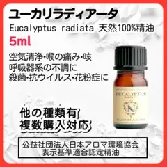 ユーカリラディアータ 5ml 天然精油アロマオイル 殺菌 花粉症 喉 抗ウイルスのサムネイル