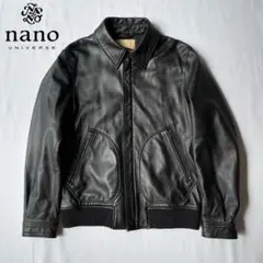 ✨美品ナノユニバース 羊革 レザー フライトジャケット MA-1 ネイビー