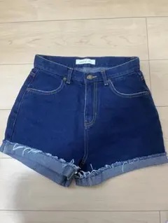 dazzlin ハイウエスト デニムショートパンツ