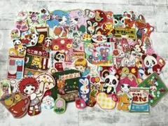 346 ハンドメイド布シール60枚☆昭和レトロアニマル☆はいからハニー乙女