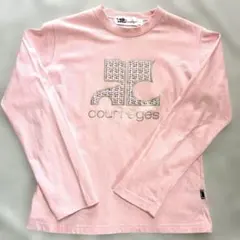 courrèges クレージュ Tシャツ レディース長袖Tシャツ ピンク courreges クレージュ ロゴ ロングTシャツ 長袖 ピンク ロンティー