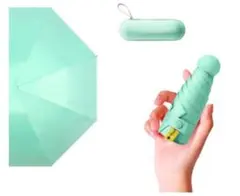 折りたたみ傘　晴雨兼用　コンパクト　軽量　UVカット　ライトグリーン