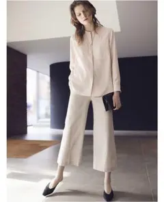 美品✴︎セオリーtheoryジョーゼットシャツブラウストップスライトピンクS