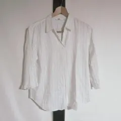 UNIQLO レーヨンスキッパーブラウス 七分袖 M