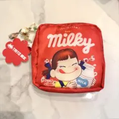 不二家 ペコちゃん Milky ポーチ レッド