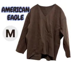 AMERICAN EAGLE ブラウン 長袖ニット 〖M〗 Vネック
