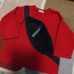 BRANSHES 赤長袖 Tシャツ スリングバッグ付き