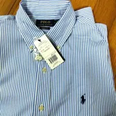 【新品】ポロラルフローレン　クラシックフィット　ボタンダウンストライプシャツ　M