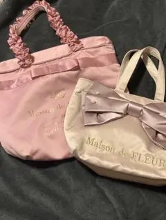 Maison de FLEUR リボン付きトートバッグ