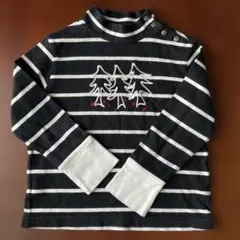 GITA 長袖カットソー 黒と白のストライプ