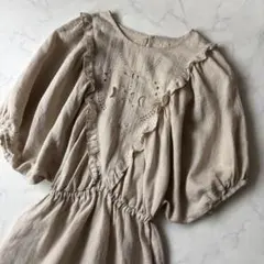 美品 mother DEPT eri リネン 膝丈フリルワンピース 3.8万のサムネイル