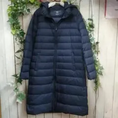 MK103★美品★ユニクロ★ウルトラダウン★ビー フード付き ロング★サイズL