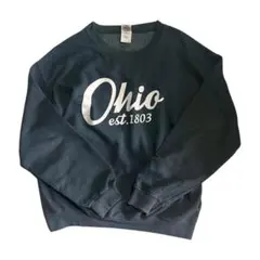 【アースカラー】 00s Ohio スウェット 古着 プリントロゴ グレー