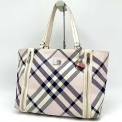 バーバリーブルーレーベル トートバッグ 肩掛け メガノバチェック ピンク