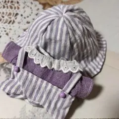 ちびぬい服　はぴぬい服　紫ストライプ　紫　リボン
