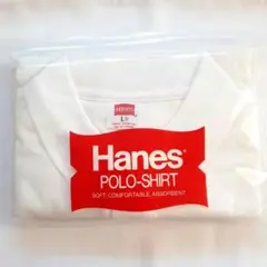 新品未使用 メンズ ポロシャツ Henes ヘインズ Lサイズ 白 ホワイトのサムネイル