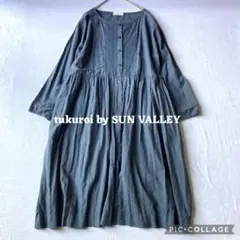 サンバレー ツクロイ コットン リネン 刺繍ワンピース M 製品染のサムネイル
