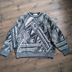 MUGGER 幾何学模様 ニットセーター