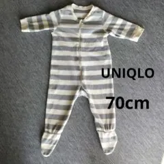 ロンパース ユニクロ フリース 足つき 男 女 70 秋 冬 防寒着 長袖