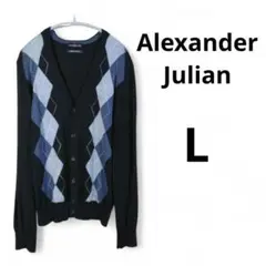 Alexander Julian✨アーガイル柄 カーディガン ネイビーLのサムネイル