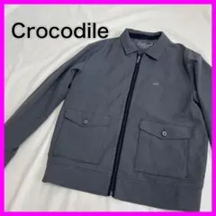 Crocodile ジップアップ ブルゾン グレー メンズMのサムネイル