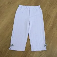 キッズ　ハーフパンツ 130cm ライトパープル リボン