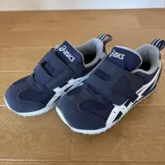 asics ネイビー キッズシューズ ベルクロ　17.5