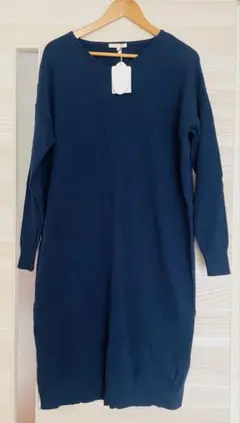 【新品】SWEET MOMMY ネイビー 長袖ロングワンピース（授乳服）