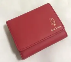 新品未使用 ポールスミス 2つ折り財布 がま口 レッド バルーンバニーエンボス