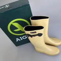AIGLE レインブーツ ロングブーツ イエロー36 難あり