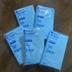 プラスチックガウン袖付き Medicom PE Gown blue 5枚セットのサムネイル