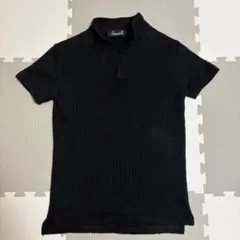 CavariA ワッフル ポロシャツ ブラック Mサイズ