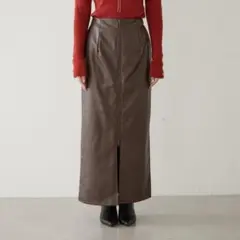 フェイクレザーWジップタイトスカート