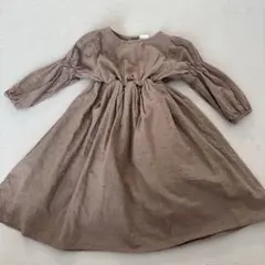 ブラウン花柄刺繍ワンピース 90cm 韓国子供服 monbebe