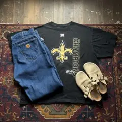 00s リーボック NFL セインツ チャンピオン記念 Tシャツ XL 古着