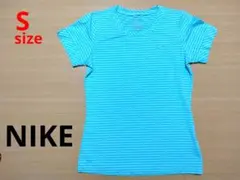 ■週末セール■Nike Dri-FIT 水色ボーダー 半袖Tシャツ