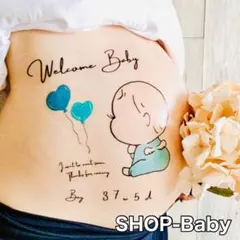 blue赤ちゃん　マタニティシール　マタニティフォトシール　マタニティフォト