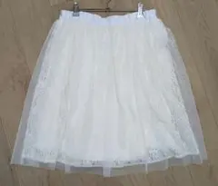 レース チュールフレアスカート ホワイト Lのサムネイル